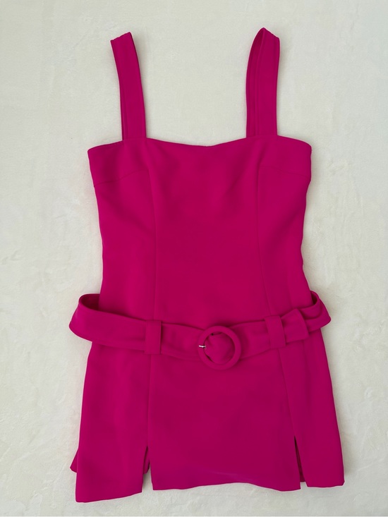 Amanda Uprichard Dresses & Skirts - Amanda Uprichard Hot Pink Belted Skort Romper Size S